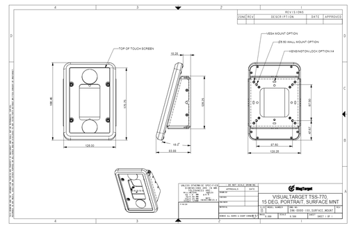 [596-0000-1XX] VISUALTARGET, CRESTRON 7'' (TSS-770), 15 DEGREE, PORTRAIT, SURFACE MOUNT