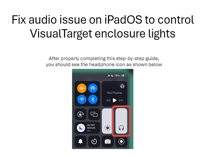 Fix audio issue on iPadOS to control VisualTarget enclosure lights