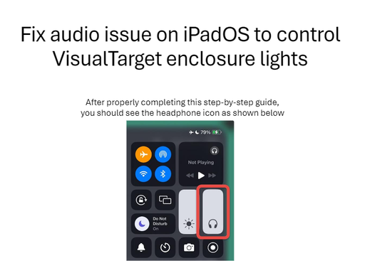 Fix audio issue on iPadOS to control VisualTarget enclosure lights