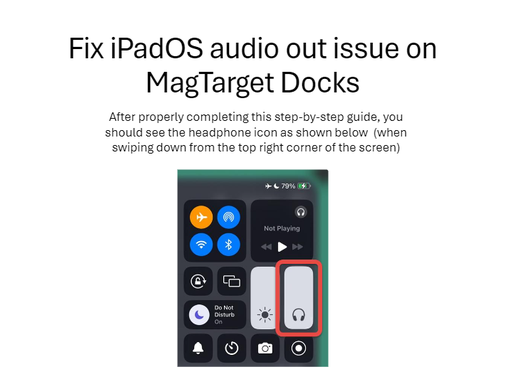 Fix iPadOS audio out issue on MagTarget Docks