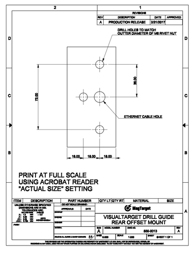 Drill Guide Rear Offset Mount - VisualTarget